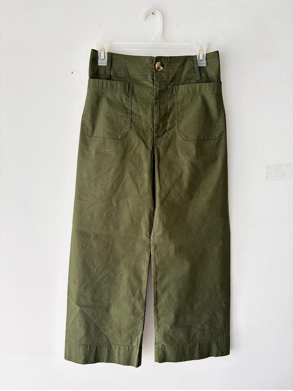 Maeve Anthropologie The Colette Linen Blend Crop Wide Leg Pants Size 27